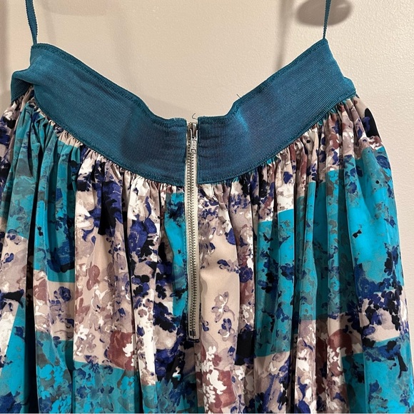 Anthropologie Moulinette Soeurs Novella Ball Skirt Patchwork Print Floral Teal 6 - Picture 5 of 16